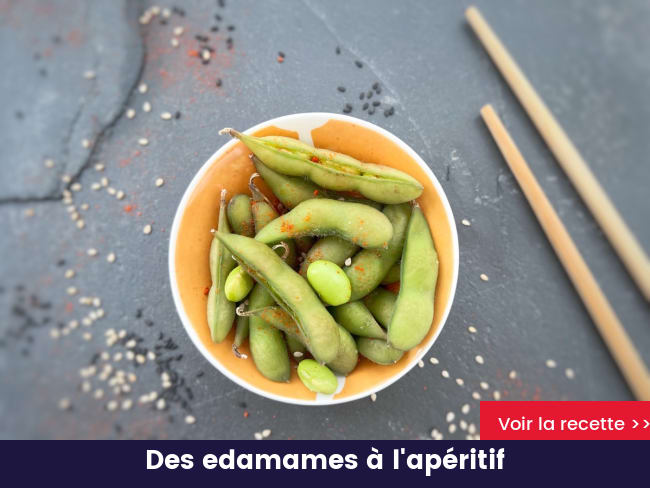 Des edamames à l'apéritif